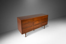 Load image into Gallery viewer, Petite Mid-Century Modern Nine-Drawer Dresser in Walnut w/ Blind Pulls, USA, c. 1960&#39;s-ABT Modern
