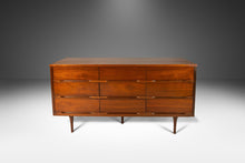 Load image into Gallery viewer, Petite Mid-Century Modern Nine-Drawer Dresser in Walnut w/ Blind Pulls, USA, c. 1960's-ABT Modern