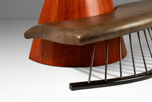 Load image into Gallery viewer, Post Modern Art Deco Serpentine Asymmetrical Architectural Bench / Sofa in Oak & Leather in the Manner of Thomas Stender, c. 1980s-ABT Modern