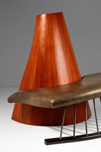 Load image into Gallery viewer, Post Modern Art Deco Serpentine Asymmetrical Architectural Bench / Sofa in Oak & Leather in the Manner of Thomas Stender, c. 1980s-ABT Modern