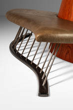 Load image into Gallery viewer, Post Modern Art Deco Serpentine Asymmetrical Architectural Bench / Sofa in Oak & Leather in the Manner of Thomas Stender, c. 1980s-ABT Modern