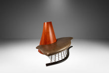 Load image into Gallery viewer, Post Modern Art Deco Serpentine Asymmetrical Architectural Bench / Sofa in Oak & Leather in the Manner of Thomas Stender, c. 1980s-ABT Modern