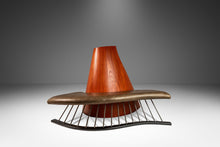 Load image into Gallery viewer, Post Modern Art Deco Serpentine Asymmetrical Architectural Bench / Sofa in Oak & Leather in the Manner of Thomas Stender, c. 1980s-ABT Modern