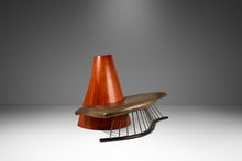 Load image into Gallery viewer, Post Modern Art Deco Serpentine Asymmetrical Architectural Bench / Sofa in Oak & Leather in the Manner of Thomas Stender, c. 1980s-ABT Modern