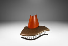 Load image into Gallery viewer, Post Modern Art Deco Serpentine Asymmetrical Architectural Bench / Sofa in Oak & Leather in the Manner of Thomas Stender, c. 1980s-ABT Modern