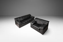 Load image into Gallery viewer, Post Modern Four Seat Sofa & Matching Lounge Chair Set in Original Leather by Natuzzi Attributed to Pierluigi Cerri, Italy, c. 1990's-ABT Modern