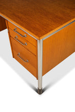 Load image into Gallery viewer, Post Modern 'Signatur' Executive Desk by in Honey Oak w/ Chrome Detailing by Tord Bjorklund for IKEA, Sweden, c. 1980-ABT Modern
