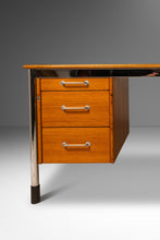 Load image into Gallery viewer, Post Modern 'Signatur' Executive Desk by in Honey Oak w/ Chrome Detailing by Tord Bjorklund for IKEA, Sweden, c. 1980-ABT Modern