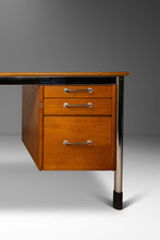 Load image into Gallery viewer, Post Modern 'Signatur' Executive Desk by in Honey Oak w/ Chrome Detailing by Tord Bjorklund for IKEA, Sweden, c. 1980-ABT Modern