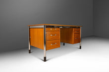 Load image into Gallery viewer, Post Modern 'Signatur' Executive Desk by in Honey Oak w/ Chrome Detailing by Tord Bjorklund for IKEA, Sweden, c. 1980-ABT Modern