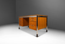 Load image into Gallery viewer, Post Modern 'Signatur' Executive Desk by in Honey Oak w/ Chrome Detailing by Tord Bjorklund for IKEA, Sweden, c. 1980-ABT Modern