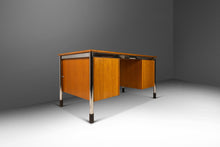 Load image into Gallery viewer, Post Modern 'Signatur' Executive Desk by in Honey Oak w/ Chrome Detailing by Tord Bjorklund for IKEA, Sweden, c. 1980-ABT Modern