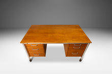 Load image into Gallery viewer, Post Modern 'Signatur' Executive Desk by in Honey Oak w/ Chrome Detailing by Tord Bjorklund for IKEA, Sweden, c. 1980-ABT Modern