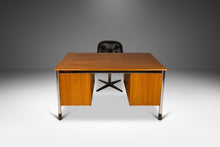 Load image into Gallery viewer, Post Modern 'Signatur' Executive Desk by in Honey Oak w/ Chrome Detailing by Tord Bjorklund for IKEA, Sweden, c. 1980-ABT Modern