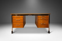 Load image into Gallery viewer, Post Modern 'Signatur' Executive Desk by in Honey Oak w/ Chrome Detailing by Tord Bjorklund for IKEA, Sweden, c. 1980-ABT Modern