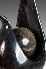 Load image into Gallery viewer, Post Modern Two-Piece Sculpture in Solid Black Marble, USA, c. 1980's-ABT Modern