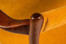 Load image into Gallery viewer, RARE Danish Mid-Century Modern Sculpted Armchair in Teak & Velour by Helge Vestergaard Jensen for Peder Pederse, Denmark, c. 1960s-ABT Modern