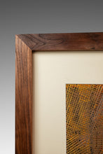 Load image into Gallery viewer, RARE Mid-Century Modern Earth Toned Parliament of Owls Painting with Custom-Made Walnut Frame by Sukhya, c. 1960s-ABT Modern