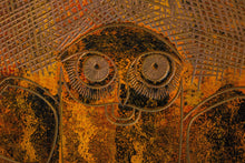 Load image into Gallery viewer, RARE Mid-Century Modern Earth Toned Parliament of Owls Painting with Custom-Made Walnut Frame by Sukhya, c. 1960s-ABT Modern