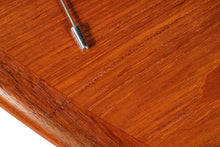 Load image into Gallery viewer, RESERVED - Danish Mid-Century Modern Expansion Dining Table w/ Two Leaves & Trestle Base in Teak, Denmark, c. 1970's-ABT Modern