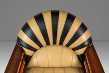 Load image into Gallery viewer, Rare Art Deco Organic Modern "Luxor" Armchair / Lounge Chair in Leather, Spruce & Palmwood by Pacific Green, Australia, c. 2000s-ABT Modern