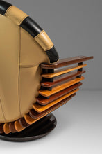 Load image into Gallery viewer, Rare Art Deco Organic Modern "Luxor" Armchair / Lounge Chair in Leather, Spruce & Palmwood by Pacific Green, Australia, c. 2000s-ABT Modern