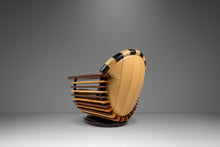 Load image into Gallery viewer, Rare Art Deco Organic Modern "Luxor" Armchair / Lounge Chair in Leather, Spruce & Palmwood by Pacific Green, Australia, c. 2000s-ABT Modern