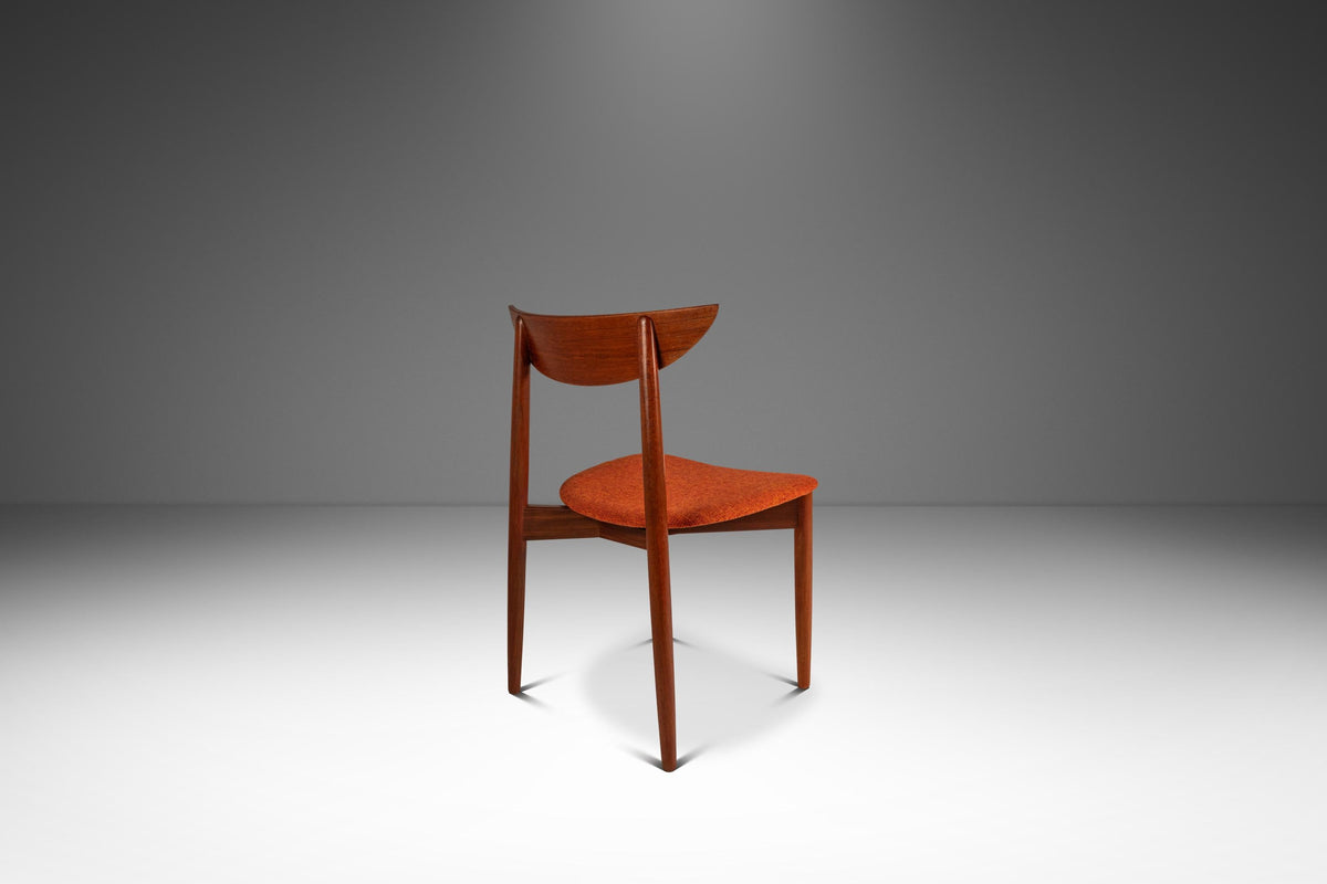 Rare Danish Mid-Century Modern Desk / Side Chair in Teak & New Fabric