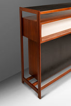 Load image into Gallery viewer, Rare Danish Mid-Century Modern Dry Bar in Teak w/ Leather Top by Knud Bent for Dyrlund, Denmark, c. 1960s-ABT Modern