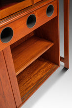 Load image into Gallery viewer, Rare Danish Mid-Century Modern Dry Bar in Teak w/ Leather Top by Knud Bent for Dyrlund, Denmark, c. 1960s-ABT Modern