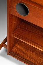 Load image into Gallery viewer, Rare Danish Mid-Century Modern Dry Bar in Teak w/ Leather Top by Knud Bent for Dyrlund, Denmark, c. 1960s-ABT Modern