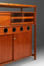 Load image into Gallery viewer, Rare Danish Mid-Century Modern Dry Bar in Teak w/ Leather Top by Knud Bent for Dyrlund, Denmark, c. 1960s-ABT Modern