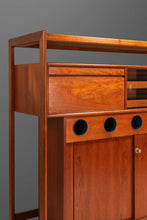 Load image into Gallery viewer, Rare Danish Mid-Century Modern Dry Bar in Teak w/ Leather Top by Knud Bent for Dyrlund, Denmark, c. 1960s-ABT Modern