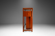 Load image into Gallery viewer, Rare Danish Mid-Century Modern Dry Bar in Teak w/ Leather Top by Knud Bent for Dyrlund, Denmark, c. 1960s-ABT Modern