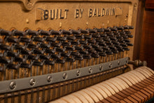 Load image into Gallery viewer, Rare Early Mid Century Modern Baldwin Acrosonic Piano in Walnut, Brass & Caning #759945, USA, c. 1960s-ABT Modern