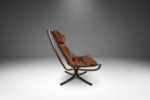 Load image into Gallery viewer, Rare High-Back Falcon Chair in Original Leather by Sigurd Ressel for Vatne Møbler, c. 1970's, Norway-ABT Modern