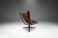 Load image into Gallery viewer, Rare High-Back Falcon Chair with Matching Ottoman in Leather by Sigurd Ressel for Vatne Møbler, Norway, c. 1970's-ABT Modern