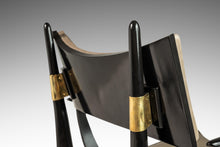 Load image into Gallery viewer, Rare Mid-Century Modern Architectural Ebonized Armchair in Maple, Leather & Brass by Harold Schwartz for Romweber, USA, 1960s-ABT Modern