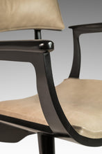 Load image into Gallery viewer, Rare Mid-Century Modern Architectural Ebonized Armchair in Maple, Leather & Brass by Harold Schwartz for Romweber, USA, 1960s-ABT Modern