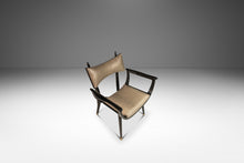 Load image into Gallery viewer, Rare Mid-Century Modern Architectural Ebonized Armchair in Maple, Leather & Brass by Harold Schwartz for Romweber, USA, 1960s-ABT Modern