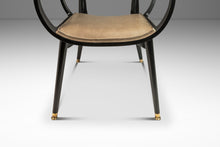 Load image into Gallery viewer, Rare Mid-Century Modern Architectural Ebonized Armchair in Maple, Leather & Brass by Harold Schwartz for Romweber, USA, 1960s-ABT Modern