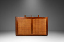 Load image into Gallery viewer, Rare Mid-Century Modern Baldwin Acrosonic Spinet Piano in Walnut, Brass & Cane, USA, c. 1960s-ABT Modern