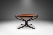 Load image into Gallery viewer, Rare Mid-Century Modern "Falcon" Chair Ottoman in Leather by Sigurd Ressel for Vatne Møbler, c. 1970's, Norway-ABT Modern