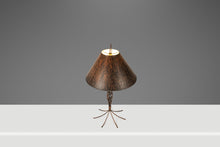 Load image into Gallery viewer, Rare Mid-Century Modern Rustic Hand-Forged Twisted Metal Torchiere Table Lamp by Robert Sonneman for George Kovacs, USA, c. 1990