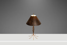 Load image into Gallery viewer, Rare Mid-Century Modern Rustic Hand-Forged Twisted Metal Torchiere Table Lamp by Robert Sonneman for George Kovacs, USA, c. 1990