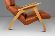 Load image into Gallery viewer, Rare Mid-Century Modern Sculptural Lounge Chair & Ottoman in Oak and Italian Leather in the Manner of Adrian Pearsall, USA, c. 1960s-ABT Modern
