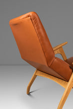 Load image into Gallery viewer, Rare Mid-Century Modern Sculptural Lounge Chair & Ottoman in Oak and Italian Leather in the Manner of Adrian Pearsall, USA, c. 1960s-ABT Modern