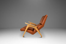 Load image into Gallery viewer, Rare Mid-Century Modern Sculptural Lounge Chair & Ottoman in Oak and Italian Leather in the Manner of Adrian Pearsall, USA, c. 1960s-ABT Modern