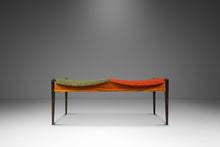 Load image into Gallery viewer, Rare Mid-Century Modern Two Seater Sculpted Bench in Oak & New Two-Toned Upholstery by Arthur Umanoff, USA, c. 1960s-ABT Modern