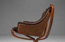 Load image into Gallery viewer, Rare Mid-Century Modern Winged Falcon Chair in Original Leather by Sigurd Ressel for Vatne Møbler, Norway, c. 1970's-ABT Modern